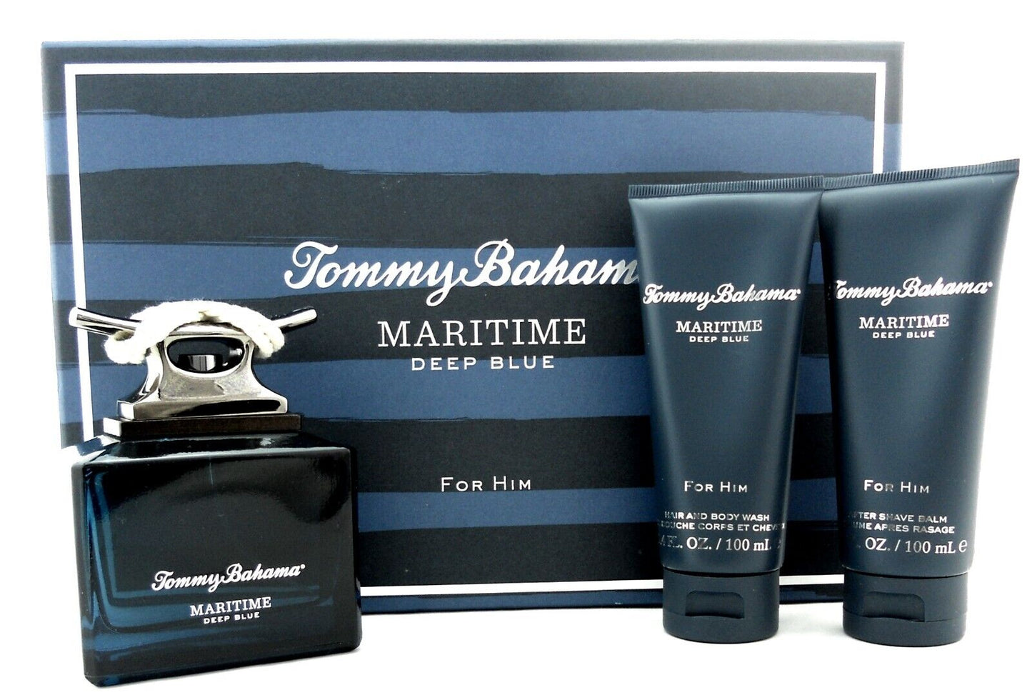 Maritime Deep Blue for Him by Tommy Bahama 4.2 oz EDC Spray New 3Pcs Gift Set