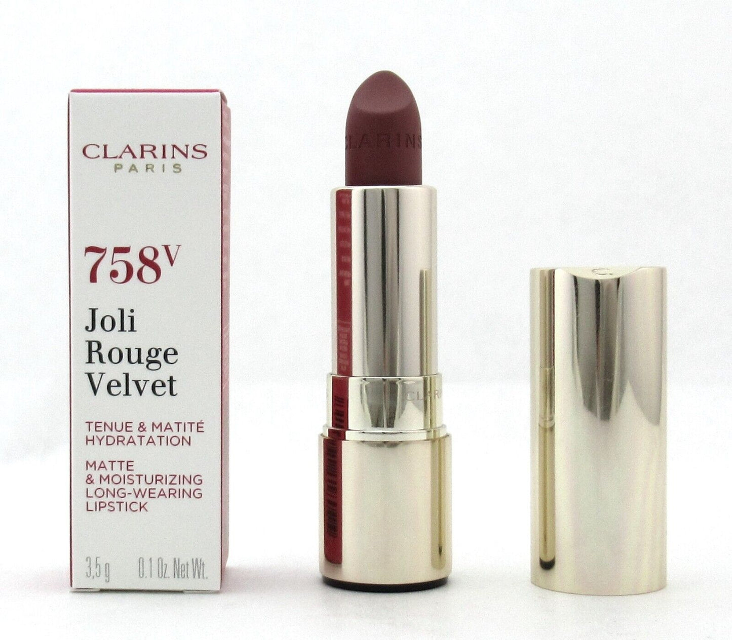 Clarins Joli Rouge Velvet Moisturizing Lipstick 758V Sandy Pink 3.5 g./ 0.1 oz.
