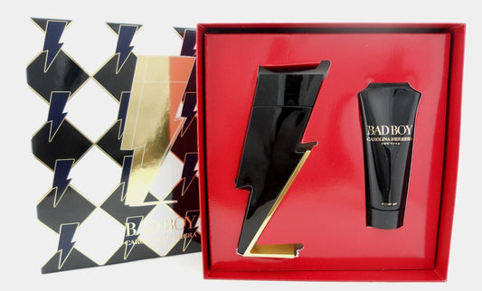 Bad Boy by Carolina Herrera 3.4 oz EDT Spray + 3.4 oz Shower Gel New Set for Men