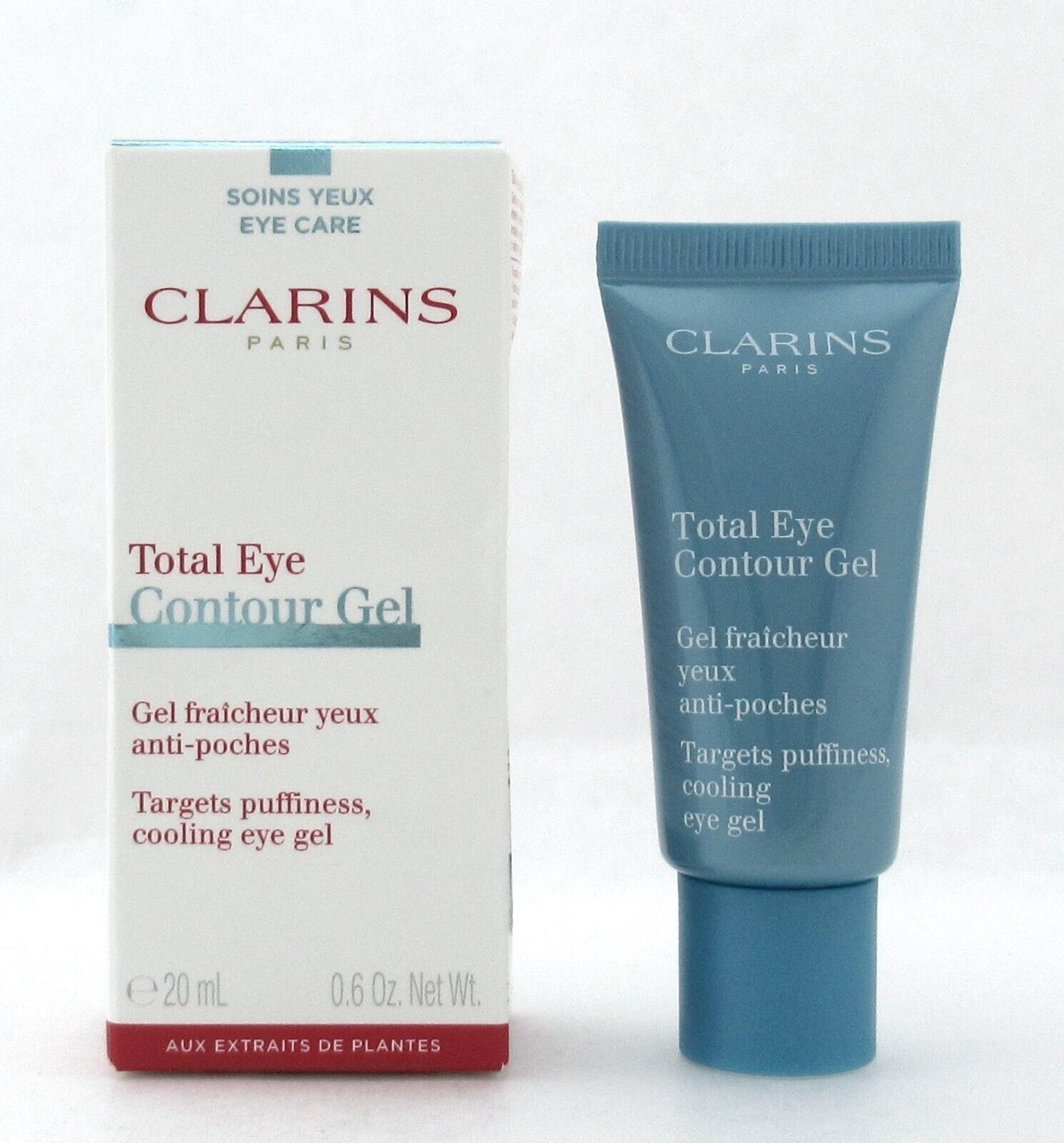 Clarins Total Eye Contour Gel 20 ml./0.6 oz. Tube is foil Sealed New Damaged Box