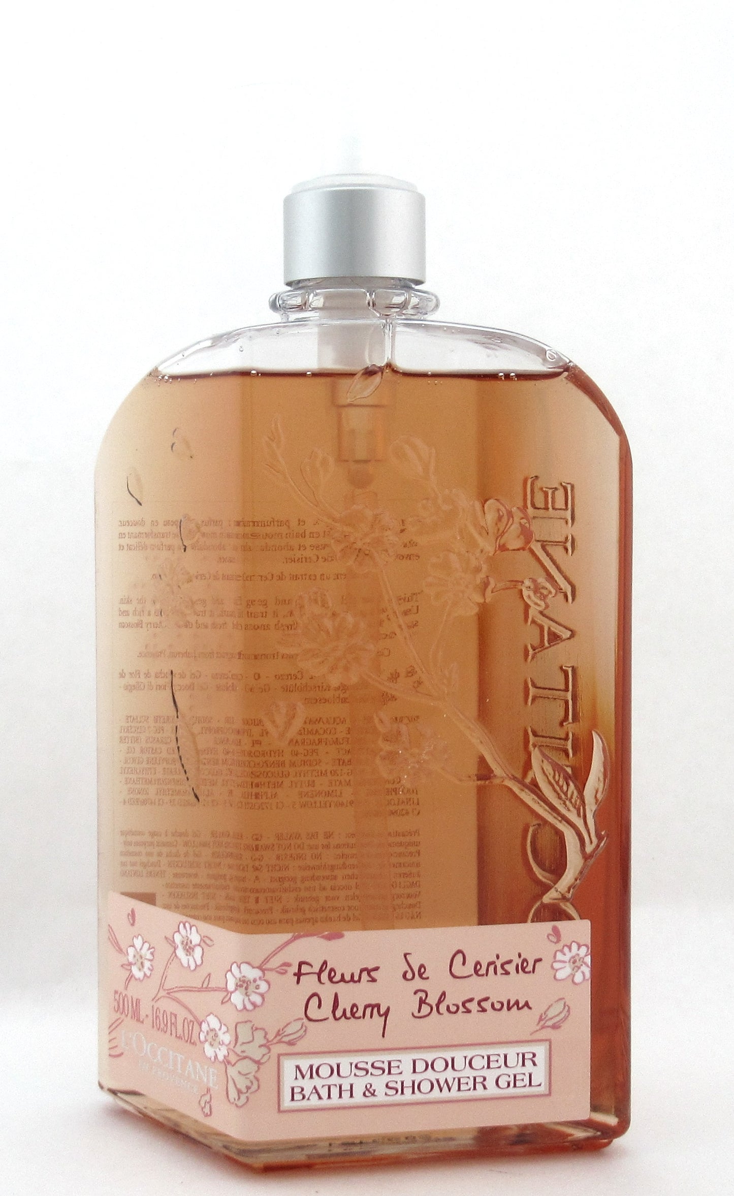 L'Occitane Cherry Blossom Bath & Shower Gel 16.9 oz./ 500 ml. New with Pump
