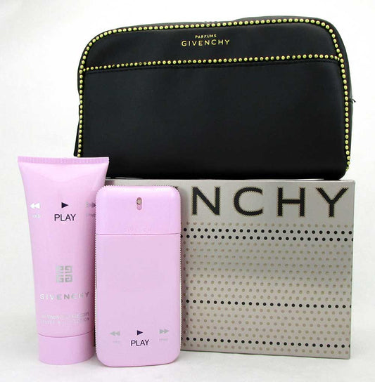 Givenchy Play Gift Set for Women: EDP 1.7oz Spray + B/L 3.3oz + Pouch