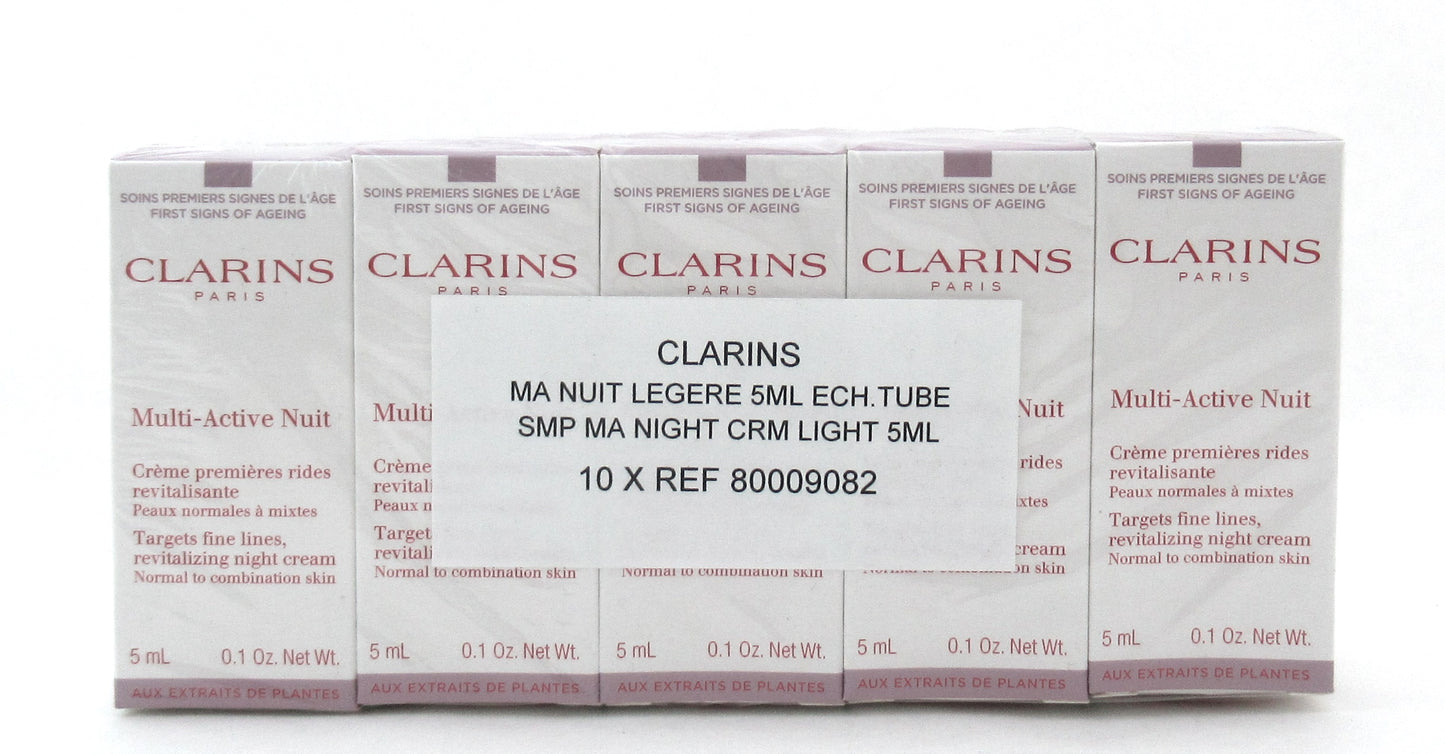 Clarins Multi-Active Nuit Night Cream Normal to Combi.5 ml Sample Size Lot of 10 New