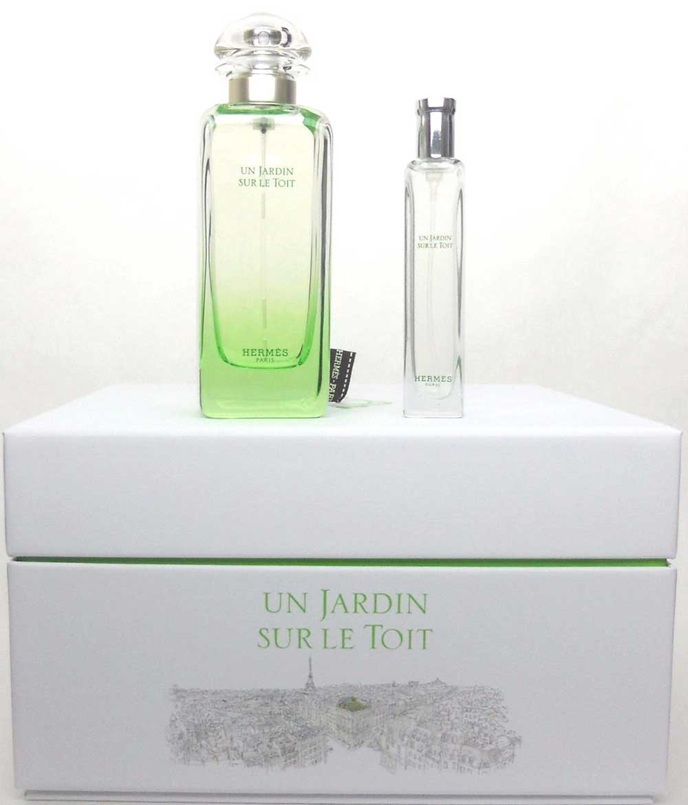 Un Jardin Sur Le Toit by Hermes 3.3oz.EDT Spray+15 ml Spray. NIB Set