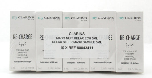 Clarins My Clarins Re Charge Relaxing Sleep Mask All Skin Sample 5 ml. Lot of 10
