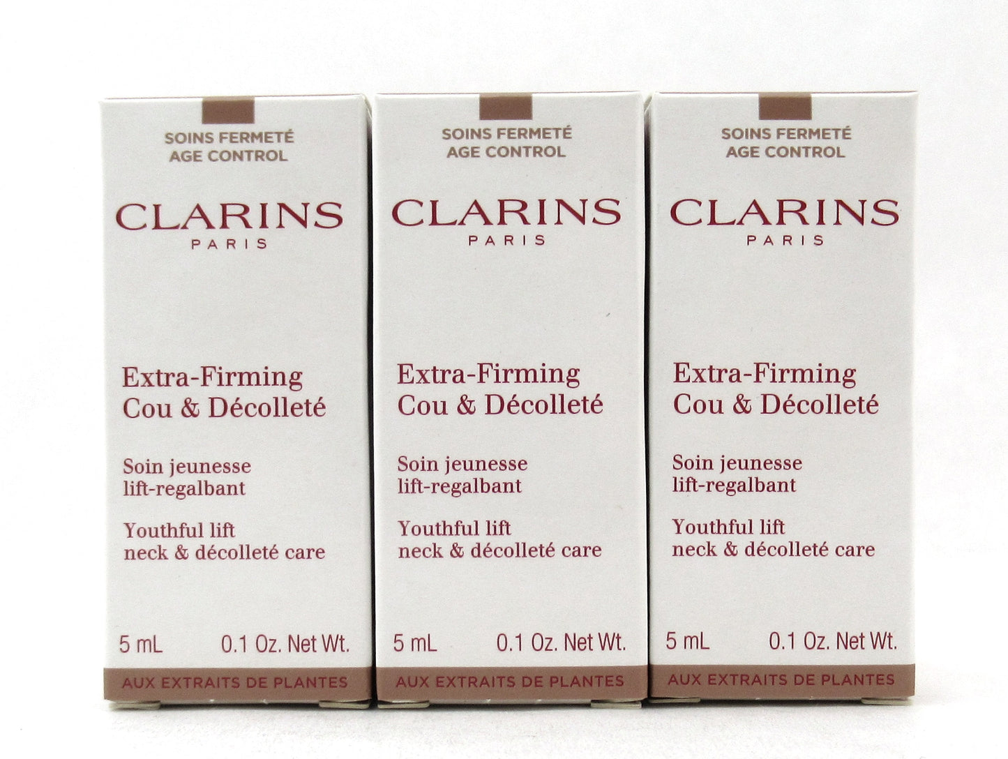 Clarins Extra Firming Cou & Decollete Sample Size 5 ml./ 0.1 oz. Each Lot of 6 New