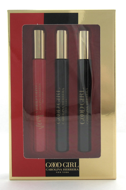 Good Girl by Carolina Herrera 3 pcs Roll On Set 0.34 oz. Each Supreme, Very New