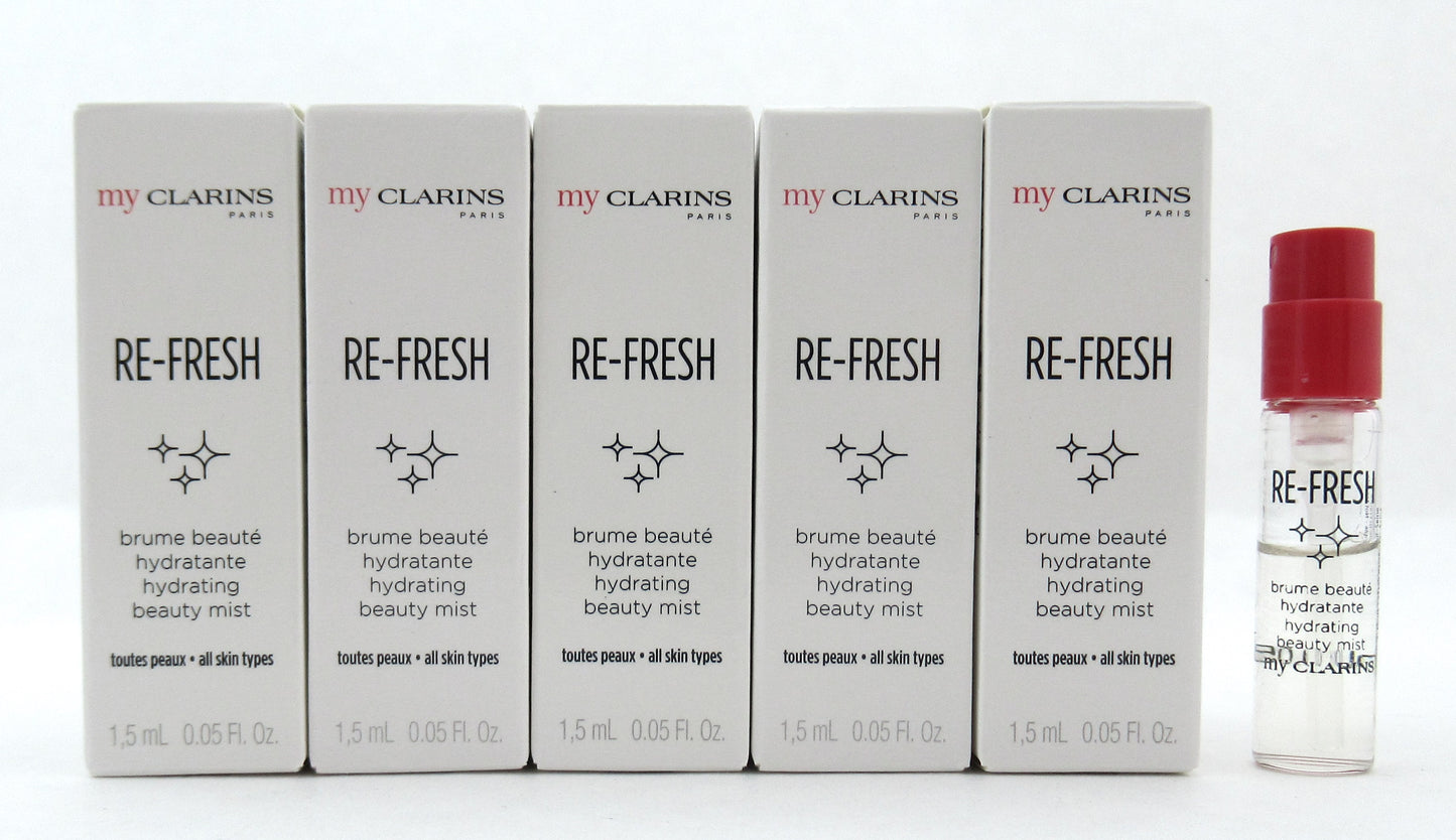 Clarins Re-Fresh Hydrating Beauty Mist All Skin Types 1.5 ml. Sample Lot of 10