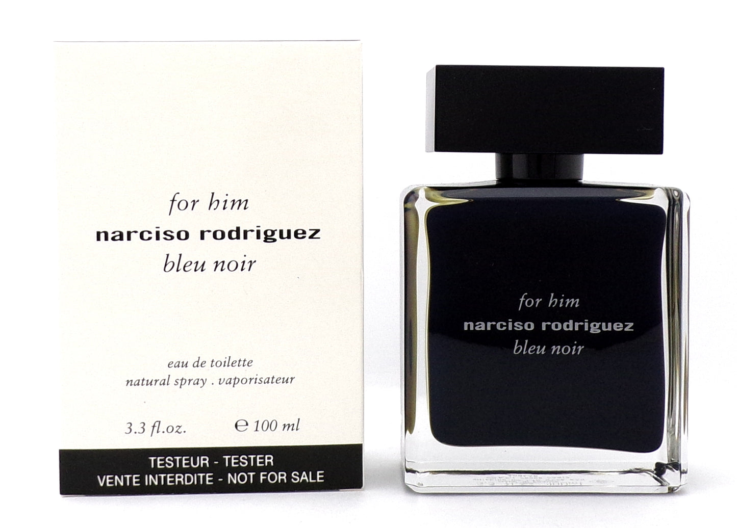 Narciso Rodriguez Bleu Noir Cologne for Him 3.3 oz. EDT Spray. New Tester w/Cap.
