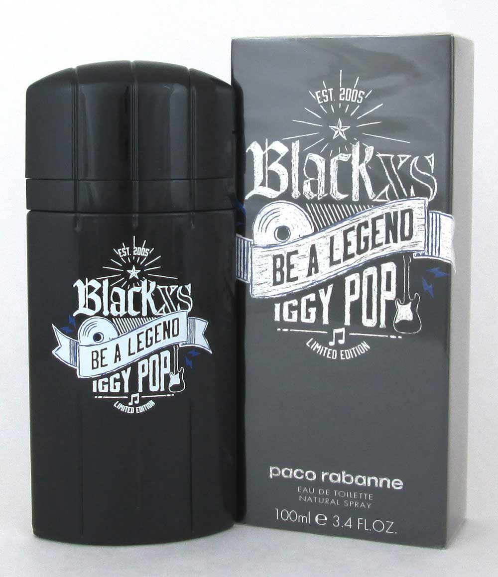 Black XS Be A Legend Iggy Pop by Paco Rabanne EDT Spray 3.4oz for Men