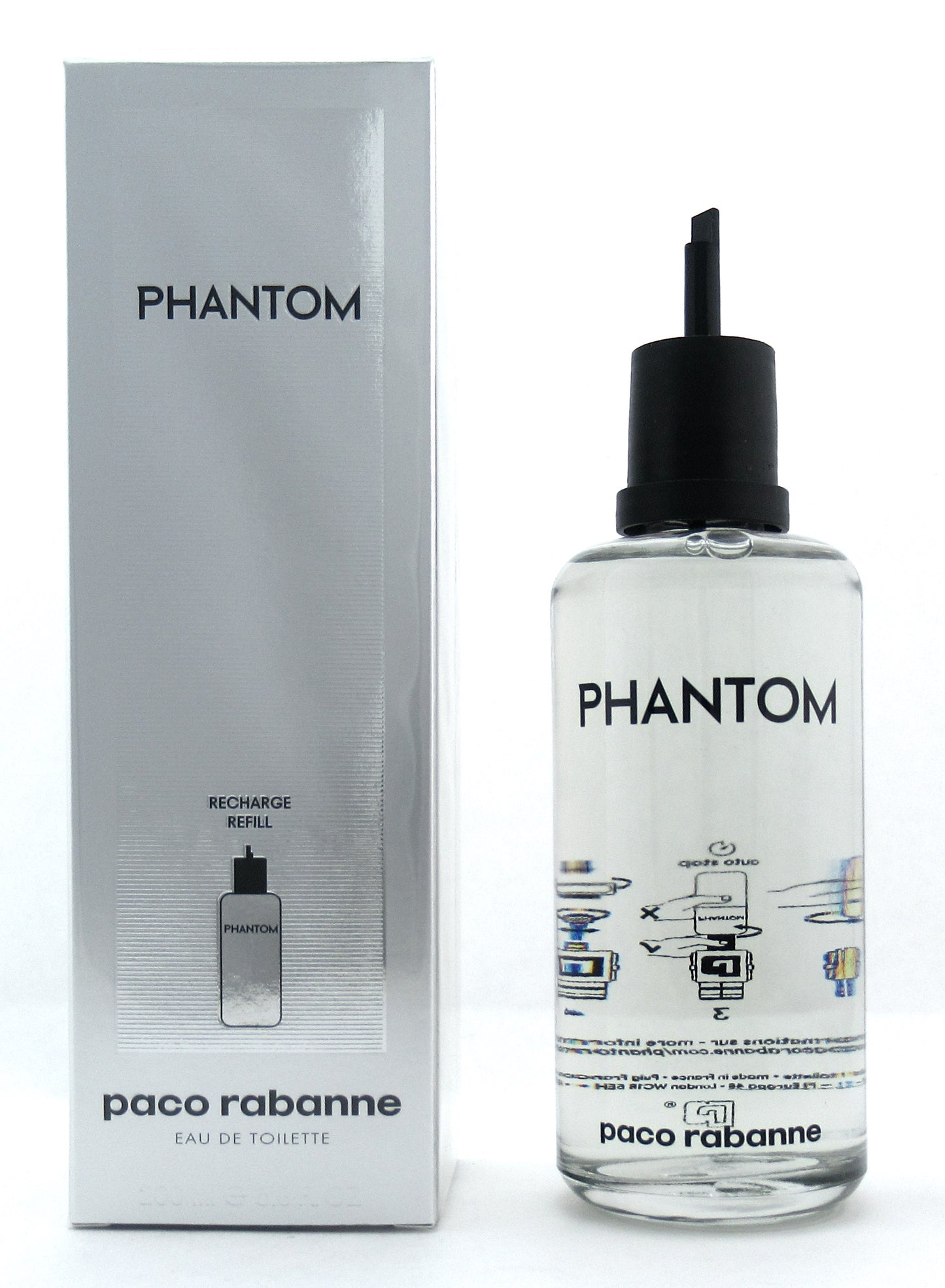 Paco Rabanne Phantom Cologne 6.8 oz. EDT Refill Splash for Men New Sealed