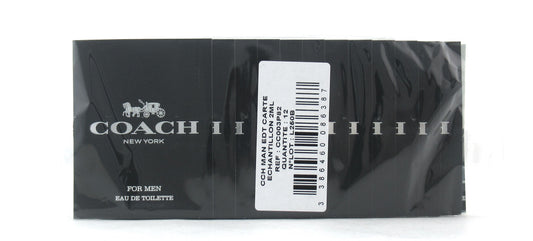Coach New York for MEN Eau de Toilette Vial Sample 2 ml. Each Lot of 12 New