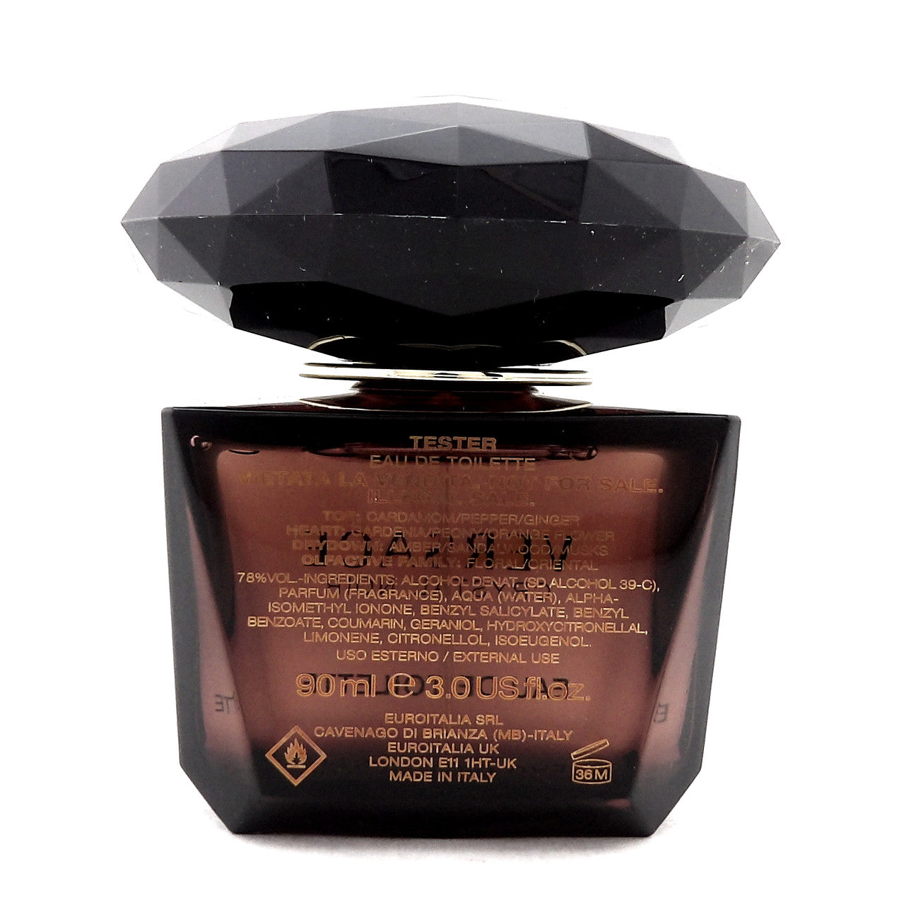 Versace Crystal Noir 3.0 oz./ 90 ml. Eau de Toilette Spray for Women. New Tester w/Cap