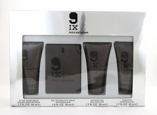 RocaWear IX 4Pcs Set for Men:1.0ozEDT+1.7ozA/ShBalm&Sh/G&Shamp *Damag.