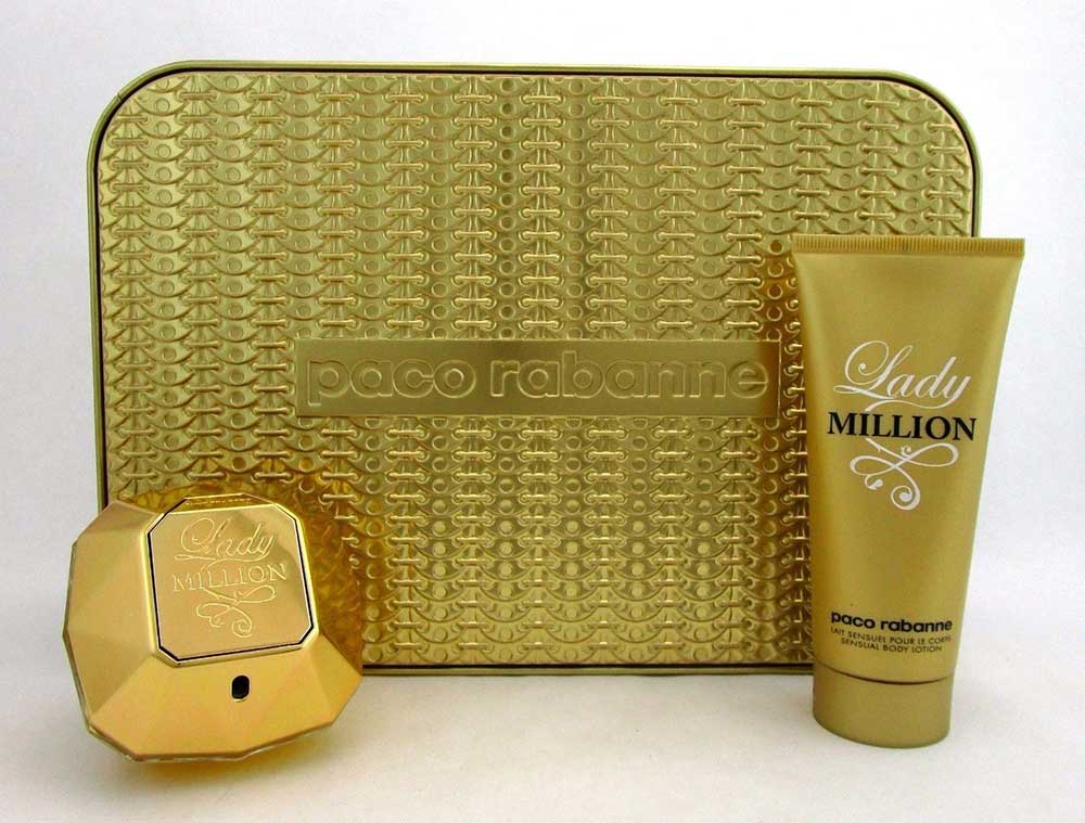 Lady Million by Paco Rabanne Gift Set:2.7oz EDP Spr+3.4oz Body Lotion