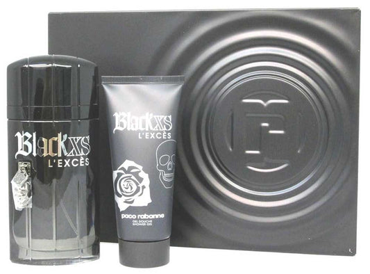 Black XS L'Exces by Paco Rabanne EDT Intense 3.4 oz+Shower Gel Men