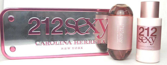 212 Sexy Carolina Herrera Women Gift Set:3.4 oz EDP+ 6.75 oz.B/Lotion