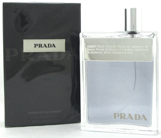 Prada Amber Pour Homme by Prada 3.3 oz. Eau de Toilette Spray. New. DAMAGED Box