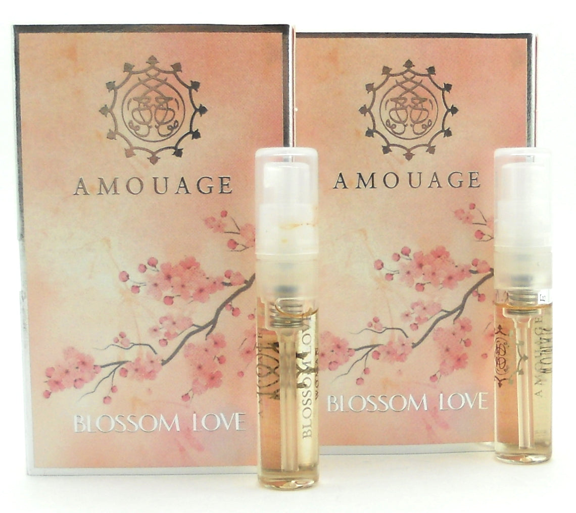 Amouage BLOSSOM LOVE Woman EDP Vial Spray 2 ml. Lot of 2 VIALS. New.