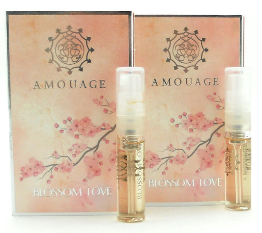 Amouage BLOSSOM LOVE Woman EDP Vial Spray 2 ml. Lot of 2 VIALS. New.
