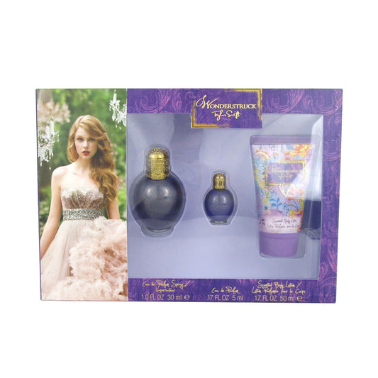 Taylor Swift Wonderstruck 3pc Gift Set EDP Spray 1.0 oz+Mini+Body Lotion 1.7 oz