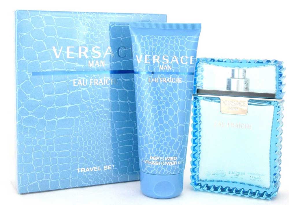 Versace Man Eau Fraiche EDT Spray 3.4oz.& Shower Gel 3.4oz.Travel Set