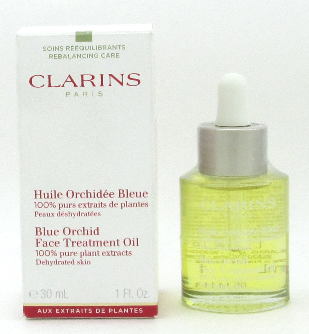 Clarins Blue Orchid Face Treatment Oil 100% Pure Plant Extracts, Dehydrated Skin 30 ml./ 1.0 oz.