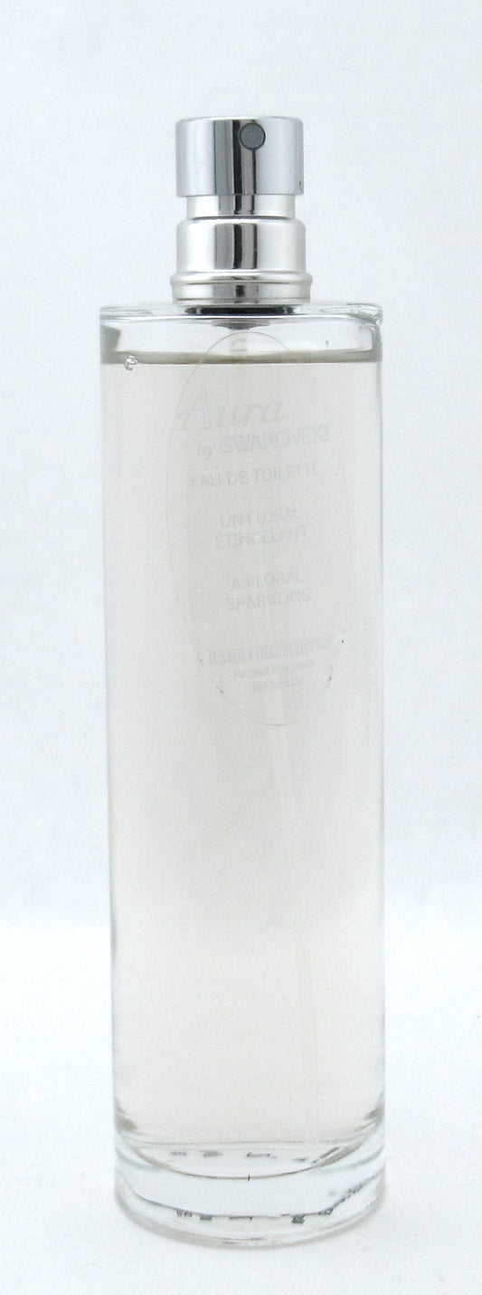 Aura by Swarovski Eau De Toilette Refillable Spray A Floral Sparkling 2.6 oz. LOWFILL Bottle No Box No Top