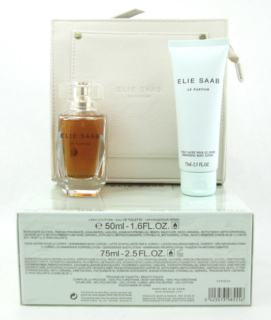 Elie Saab Le Parfum L'eau Couture EDT Spray 1.6oz.+ 2.5oz.B/L. New Damaged Box