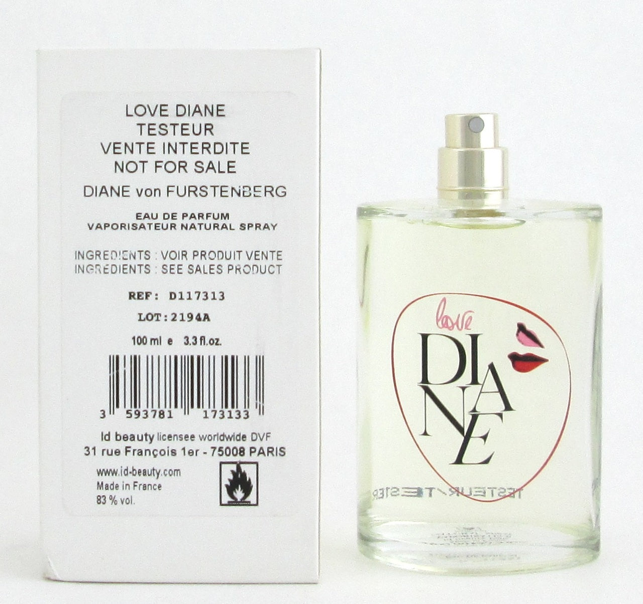 Love Diane by Diane von Furstenberg Eau De Parfum Spray 3.3 oz. for Women New Tester No Cap