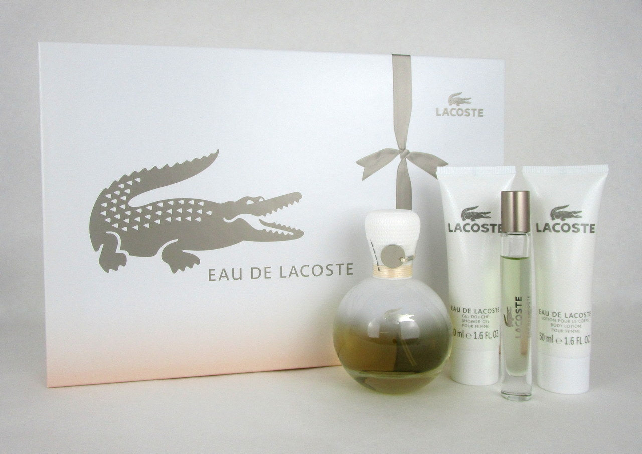 Eau De Lacoste by Lacoste 4 Piece Gift Set for Women NIB