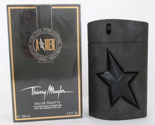 Angel Men Pure Leather by Thierry Mugler EDT Spray 3.3 oz/ 100 ml NIB