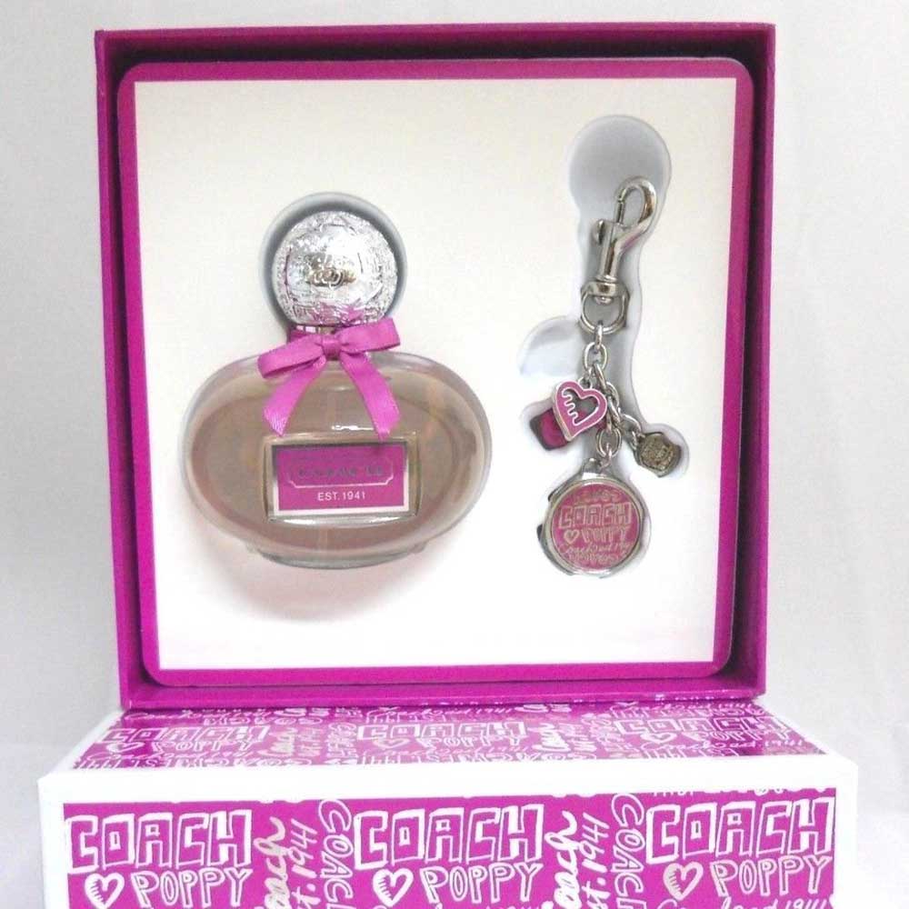Coach Poppy Flower Gift Set: 3.4oz.EDP Spray+Solid Perfume Charm