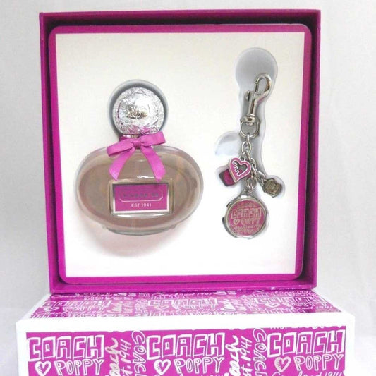Coach Poppy Flower Gift Set: 3.4oz.EDP Spray+Solid Perfume Charm