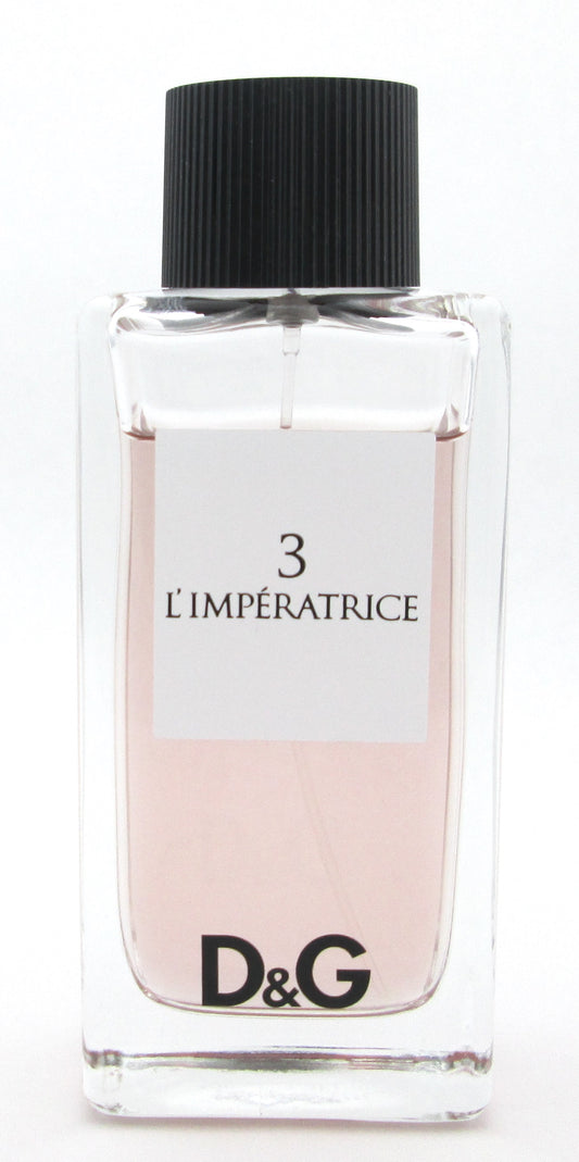 D & G 3 L'Imperatrice by Dolce & Gabbana Eau De Toilette Spray for Women 3.3 oz. LOWFILL Bottle NO BOX