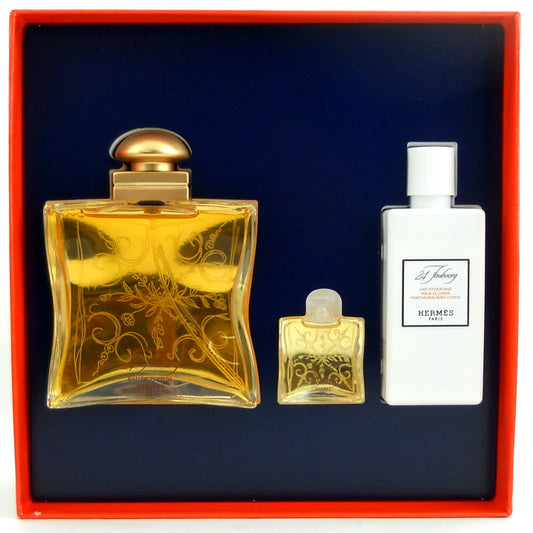 24 Faubourg by Hermes Eau de Parfum 3.3 oz. + 7.5 ml. EDP Mini Splash + 2.7 oz.Body Lotion. New Set for Women. Comes in Hard Box.
