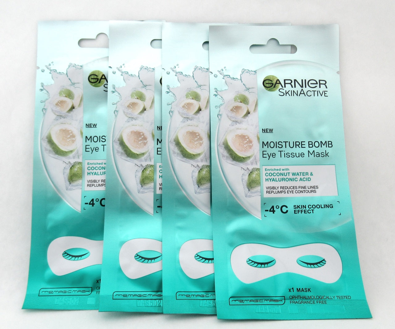Garnier Skin Active Moisture Bomb Eye Tissue Mask 6 g x 4 (Lot of 4)
