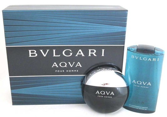 Aqva Homme Bvlgari 3.4 oz.EDT Spray Men + 6.8 oz.Shower Gel Gift Set.