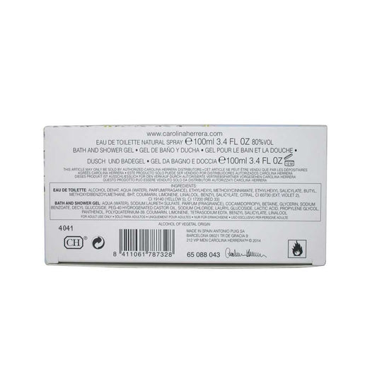 212 VIP Men Carolina Herrera 3.4 oz.EDT+ 3.4 oz.Shower Gel.Sealed Set