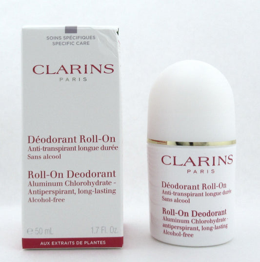 Clarins Roll On Deodorant Aluminum Chlorohydrate Antiperspirant Alcohol-free 1.7 oz./50 ml. Damaged Box
