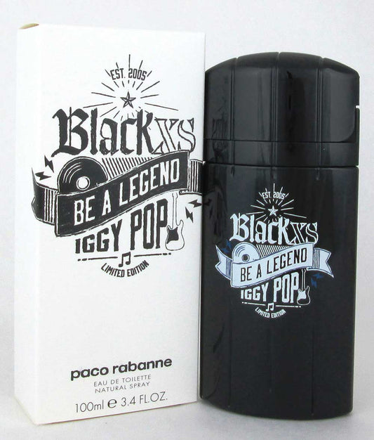 Black XS Be A Legend Iggy Pop by Paco Rabanne EDT Spray 3.4oz *Tester