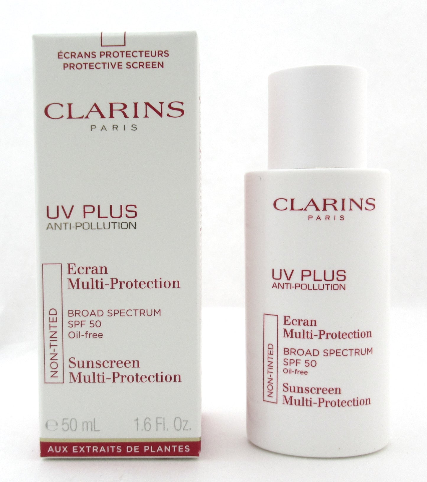 Clarins UV PLUS Anti-Pollution Sunscreen Multi-Protection SPF 50 Non Tinted 50 ml./ 1.6 oz. New