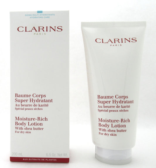 Clarins Moisture Rich Body Lotion w/ Shea Butter Dry Skin 200 ml./ 6.5 oz. New