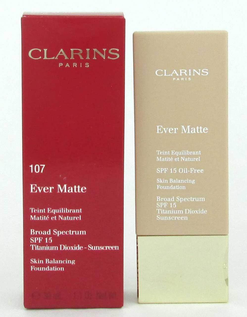 Clarins Ever Matte Skin Balancing Foundation SPF15 #107 Beige 30 ml