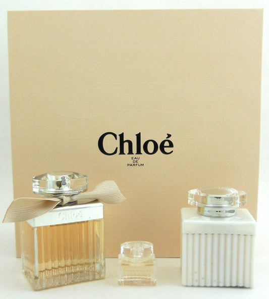 Chloe by Chloe 2.5 oz EDP Spray +Mini+Lotion Set for Women.New in Box