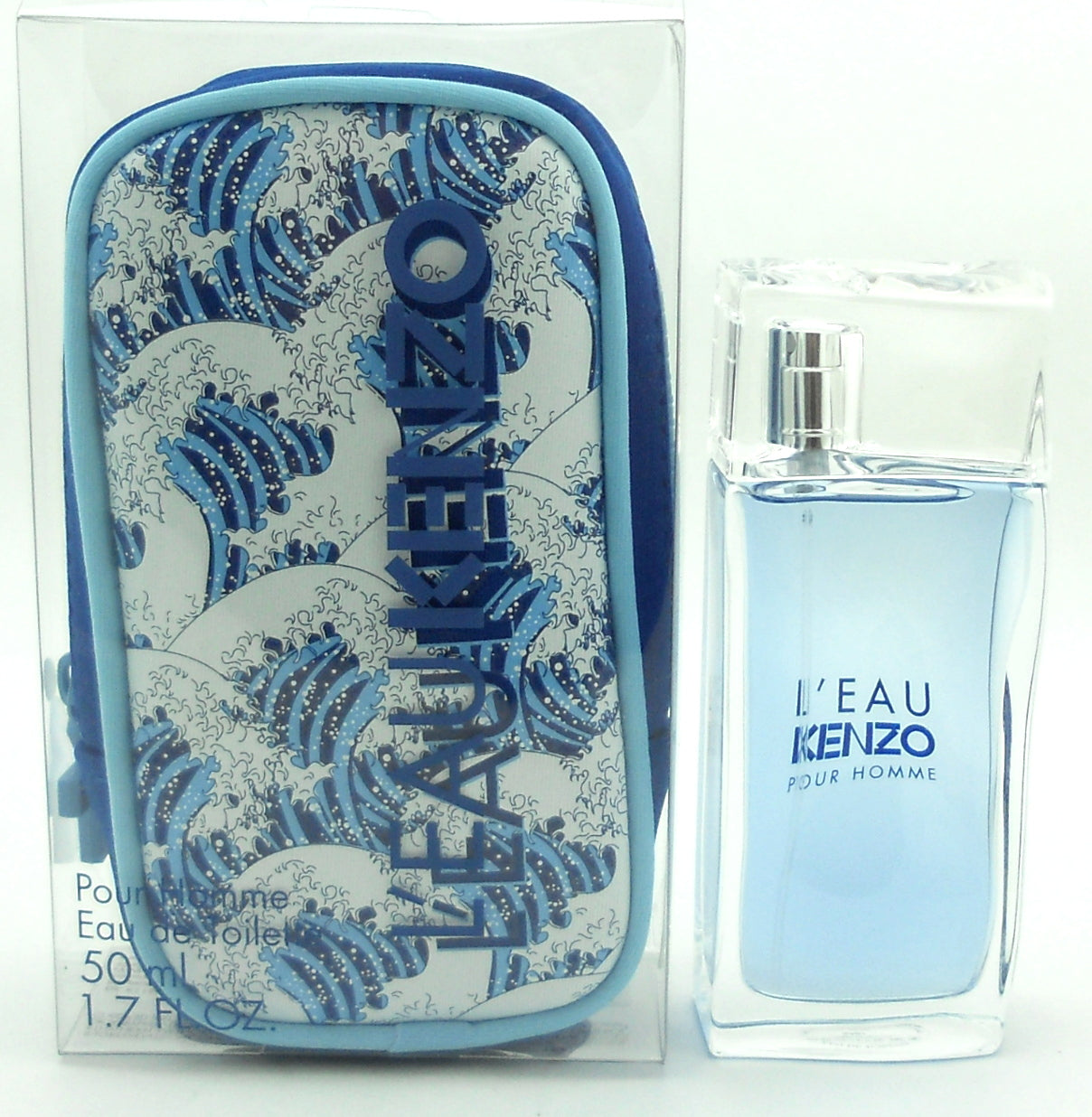 L'eau Kenzo Pour Homme Cologne by Kenzo 1.7 oz.EDT Spray with Pouch in Clear Box