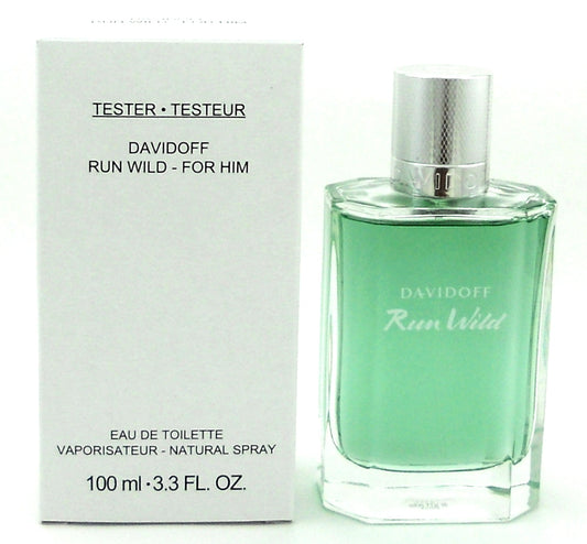 Davidoff Run Wild Cologne 3.3 oz.Eau de Toilette for Men New Tester with Cap.