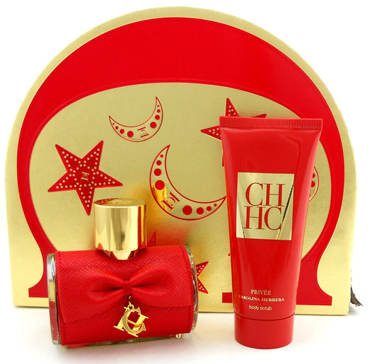 CH PRIVEE by Carolina Herrera 2.7oz EDP Spray +3.4oz.Scrub Cream in Damaged Box