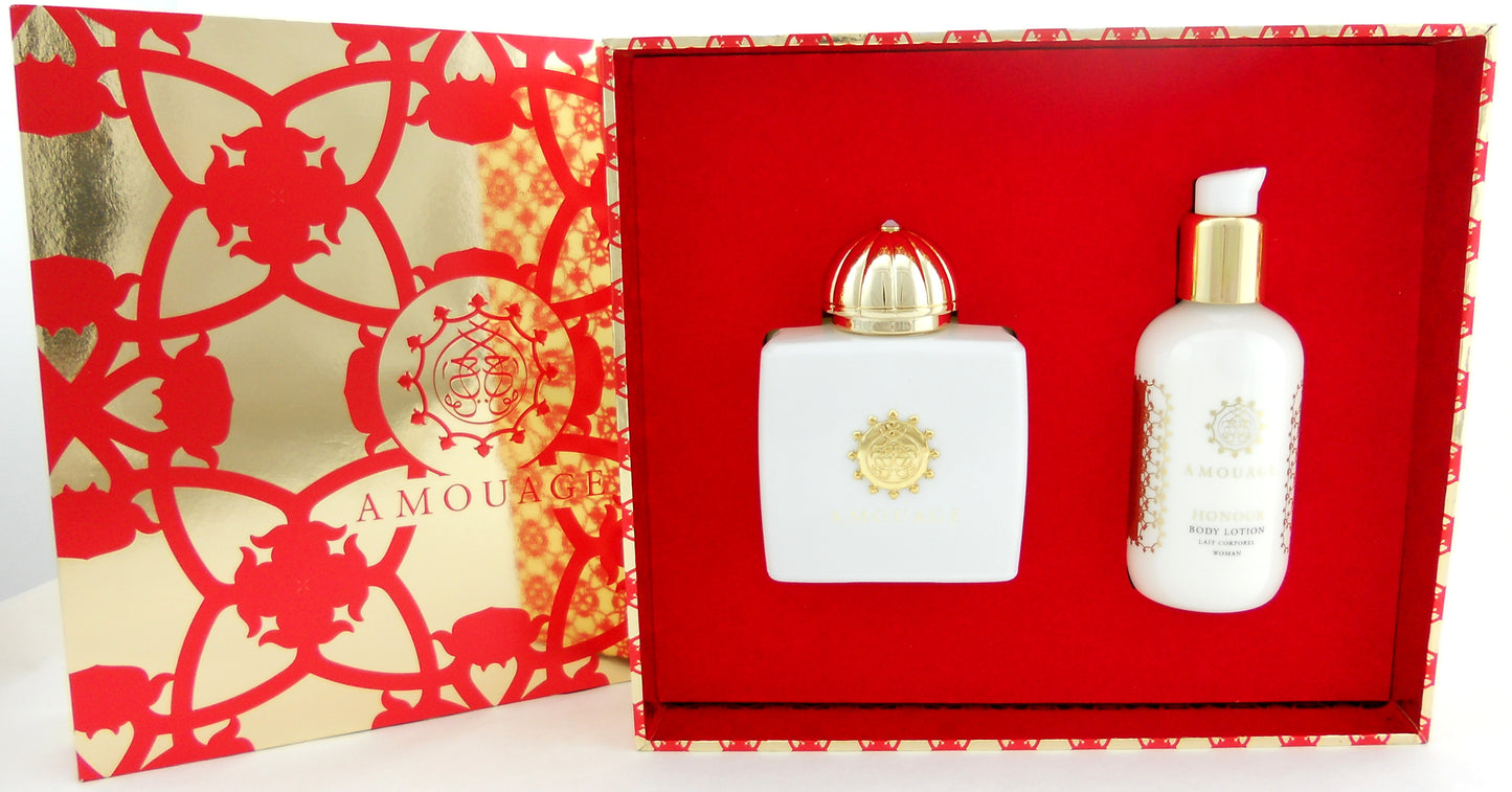 Honour Women by Amouage 3.4 oz EDP Spray + 3.3 oz Lotion New Set in Sealed Box