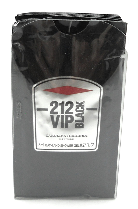 212 VIP BLACK Carolina Herrera Shower Gel Travel Packets 0.27 Oz. LOT of 12